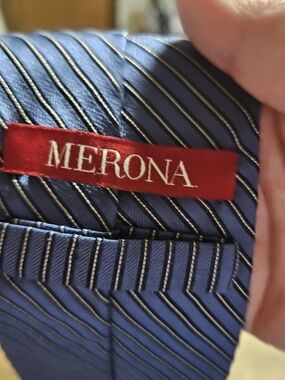 Merona Blue Striped Men's Tie - Classic Formal Accessory